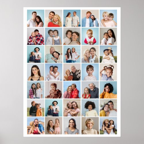 Create Your Own 35 Photo Collage Poster