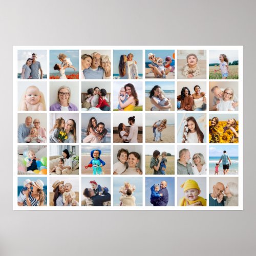 Create Your Own 35 Photo Collage Poster