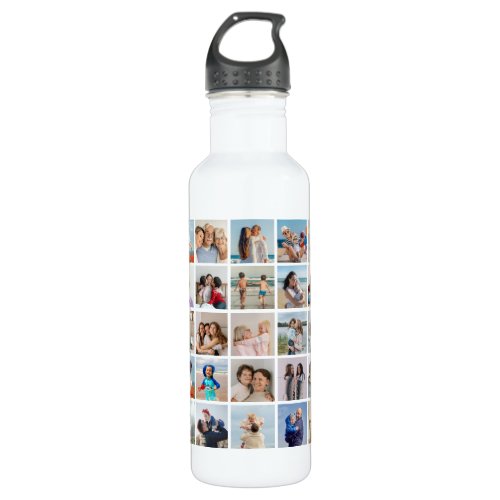 Create Your Own 35 Photo Collage Stainless Steel Water Bottle