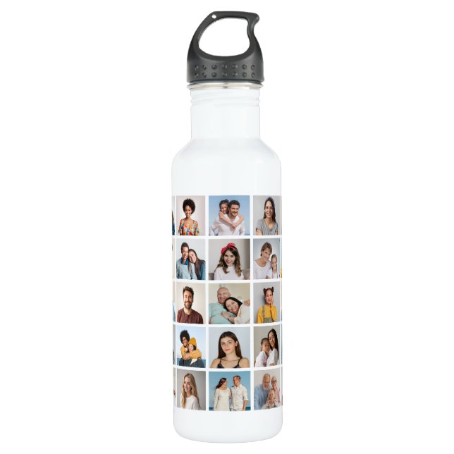 Create Your Own 35 Photo Collage Stainless Steel Water Bottle (Front)