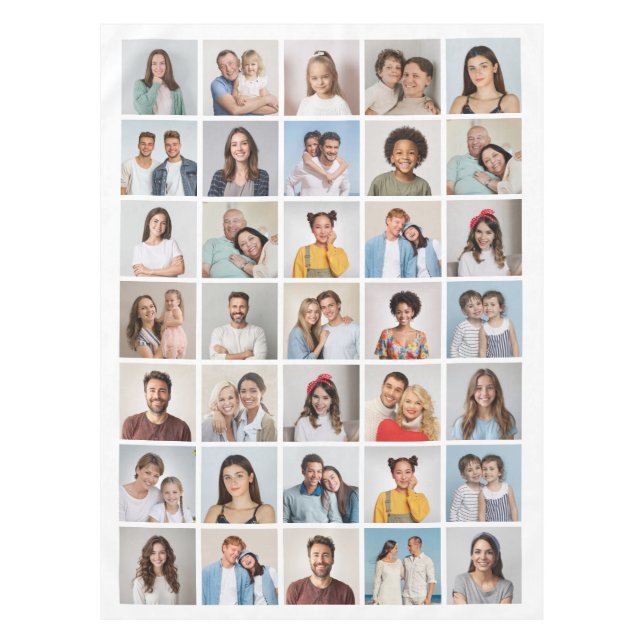 Create Your Own 35 Photo Collage Tablecloth (Front)