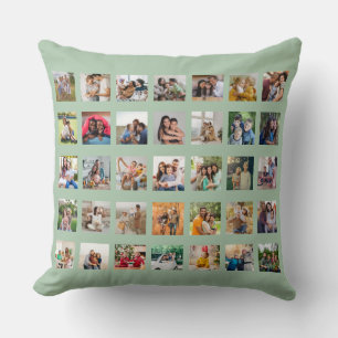 Create Your Own 35 Photo Collage Throw Pillow