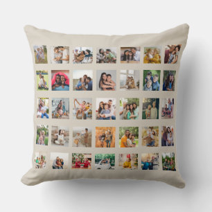 Create Your Own 35 Photo Collage Throw Pillow