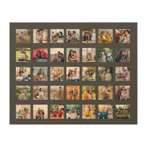 Create Your Own 35 Photo Collage Wood Wall Art