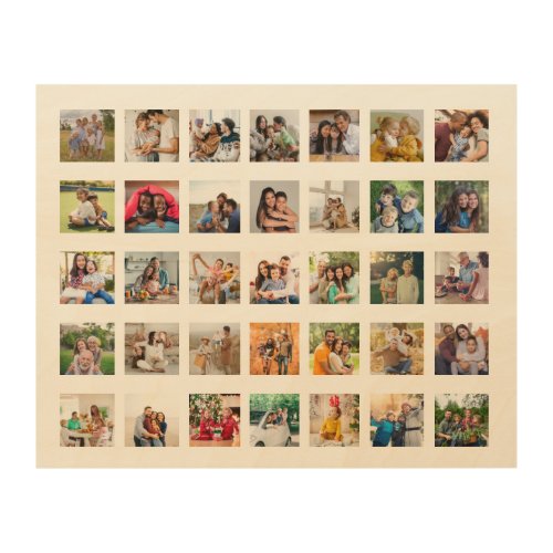 Create Your Own 35 Photo Collage Wood Wall Art