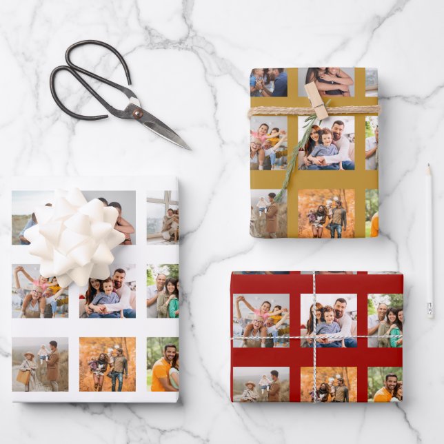 Create Your Own 35 Photo Collage Wrapping Paper Sheets