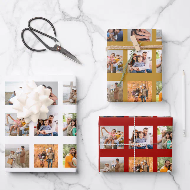 Create Your Own 35 Photo Collage Wrapping Paper Sheets | Zazzle
