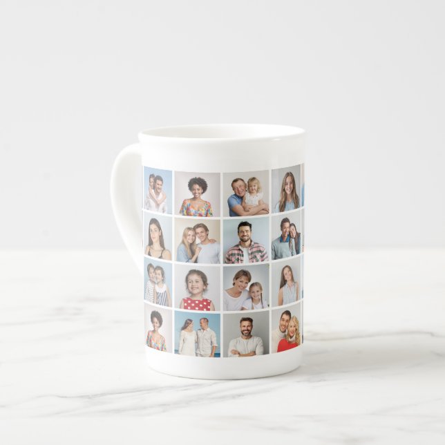 Create Your Own 36 Photo Collage  Bone China Mug (Front Left)