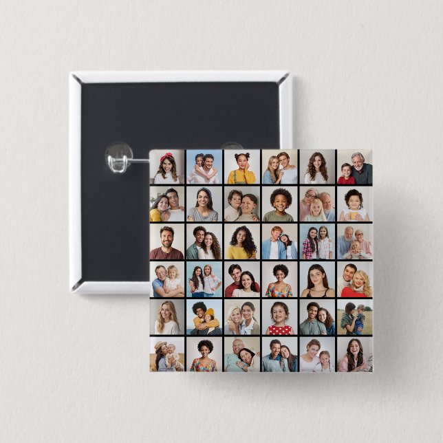 Create Your Own 36 Photo Collage Button (Front & Back)