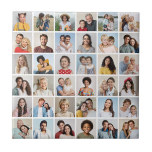 Create Your Own 36 Photo Collage Ceramic Tile