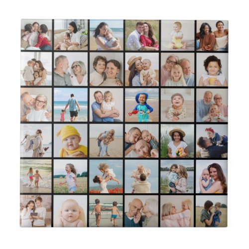 Create Your Own 36 Photo Collage Ceramic Tile