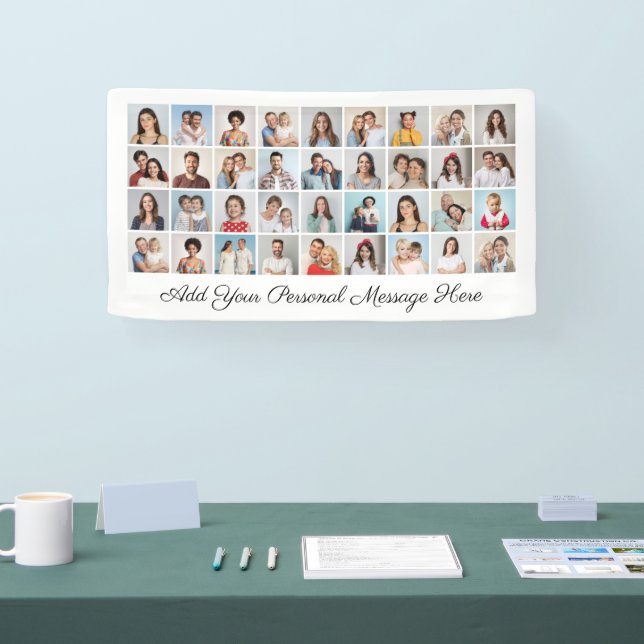 Create Your Own 36 Photo Collage Editable Color Banner (Tradeshow)