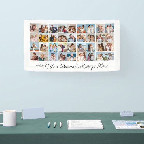 Create Your Own 36 Photo Collage Editable Color Banner