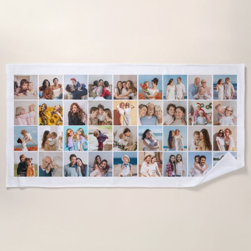 Create Your Own 36 Photo Collage Editable Color  Beach Towel