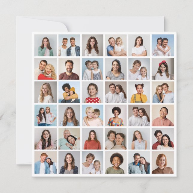 Create Your Own 36 Photo Collage Greeting  Card (Front)