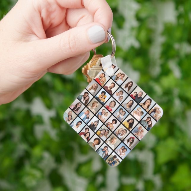 Create Your Own 36 Photo Collage Keychain (Hand)