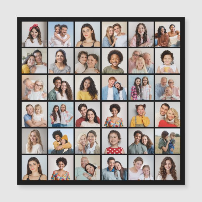 Create Your Own 36 Photo Collage Magnetic Card (Front)