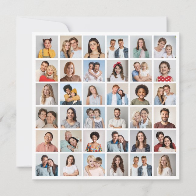 Create Your Own 36 Photo Collage Note Card (Front)