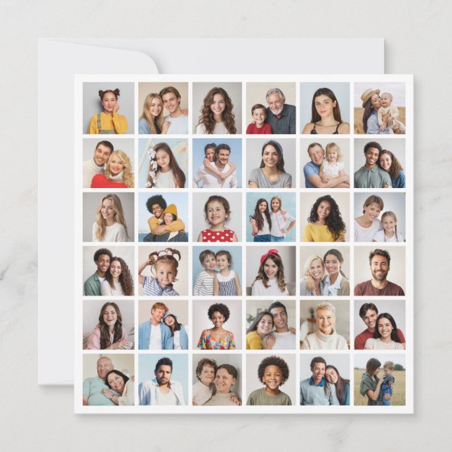 Create Your Own 36 Photo Collage Note Card (Front)
