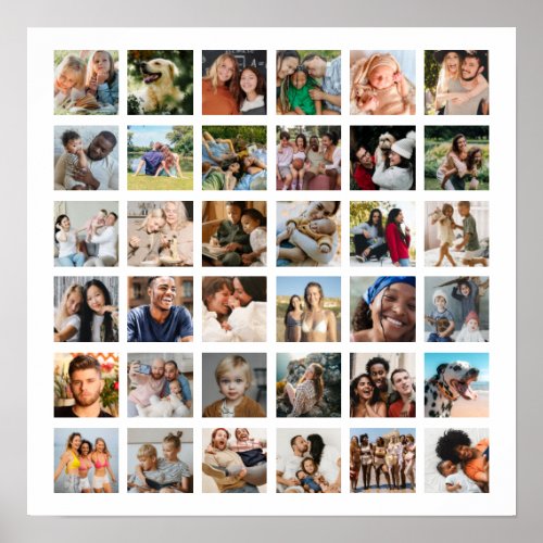 Create Your Own 36 Photo Collage Poster
