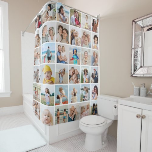 Create Your Own 36 Photo Collage Shower Curtain