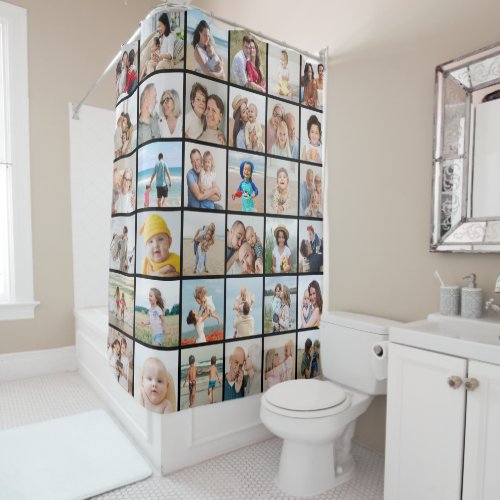 Create Your Own 36 Photo Collage Shower Curtain