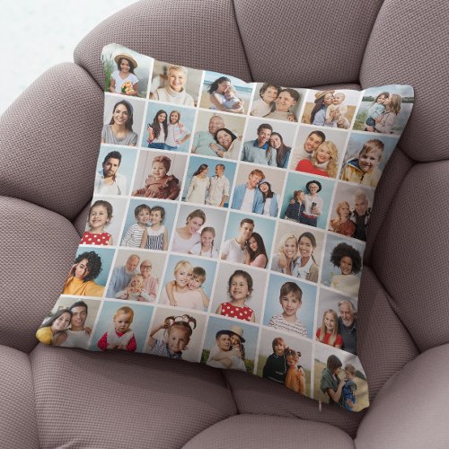 Create Your Own 36 Photo Collage Throw Pillow