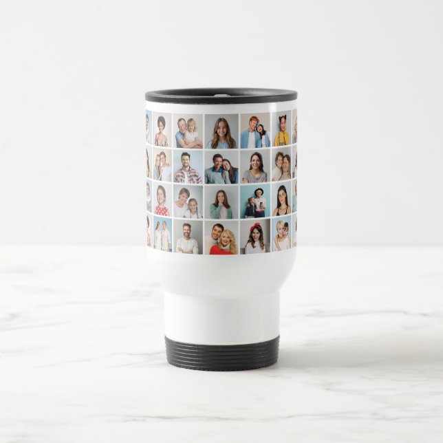 Create Your Own 36 Photo Collage Travel Mug (Center)