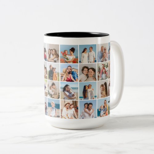 Create Your Own 36 Photo Collage  Two_Tone Coffee Mug