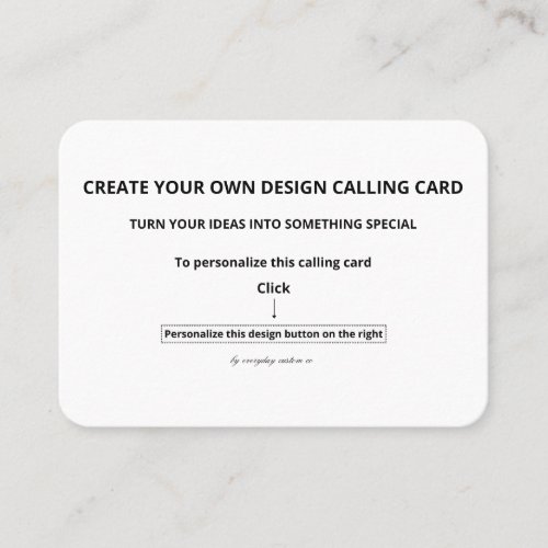 Create Your Own 3.5" x 2.5" Rounded Calling Card