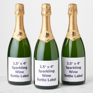Create Your Own  3.5" x 4" Sparkling Wine  Bottle  Label