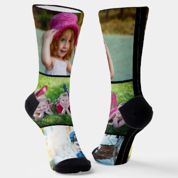 Create Your Own 3 Family Kids Photo Collage   Socks by semas87 at Zazzle