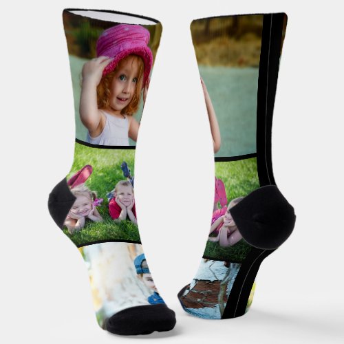 Create Your Own 3 Family Kids Photo Collage   Socks