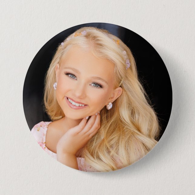 Create your own 3 inch fan pageant button! button (Front)