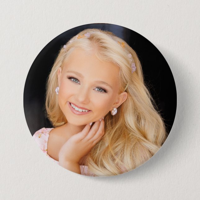 Create your own 3 inch fan pageant button! button (Front)