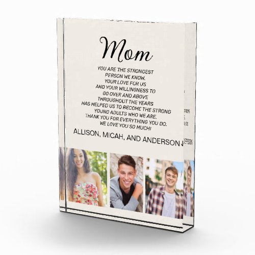 Create Your Own 3 Photo Adult Children Mom Mother