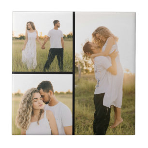 Create Your Own 3 Photo Collage Ceramic Tile