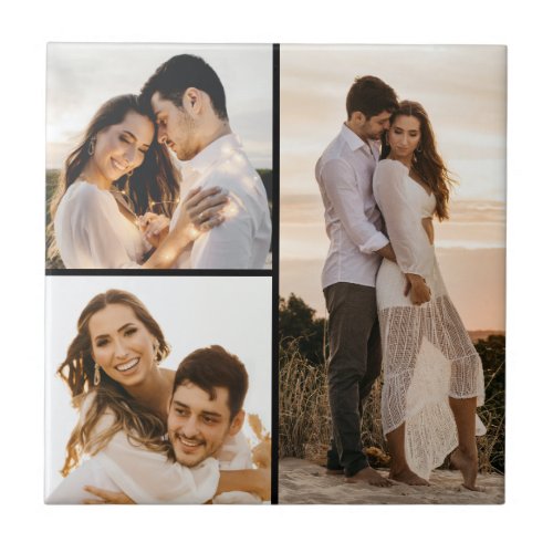 Create Your Own 3 Photo Collage Ceramic Tile