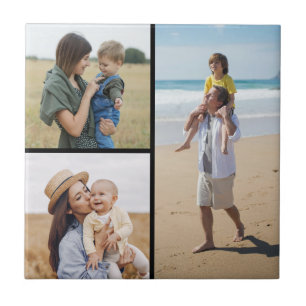 Create Your Own 3 Photo Collage Ceramic Tile