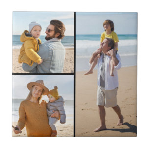 Create Your Own 3 Photo Collage Ceramic Tile