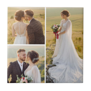 Create Your Own 3 Photo Collage Ceramic Tile