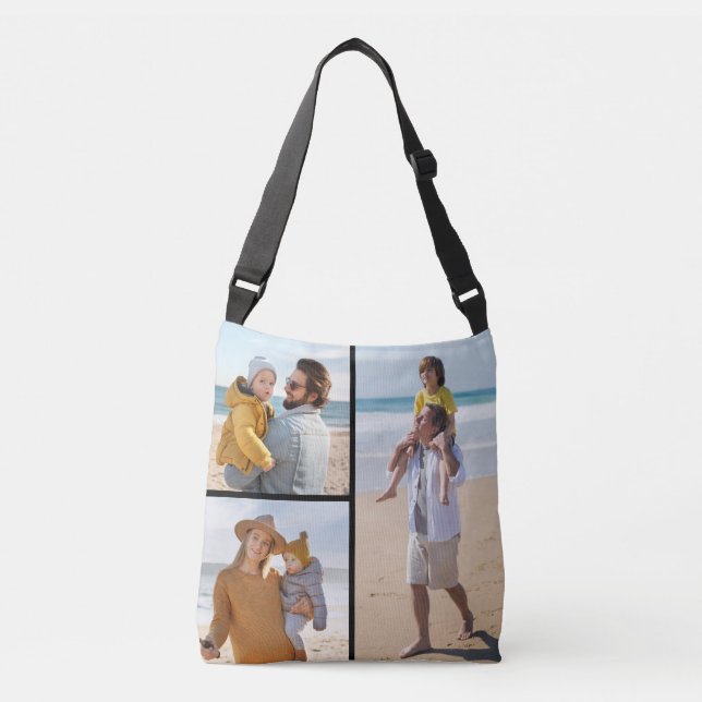Create Your Own 3 Photo Collage Crossbody Bag (Front)