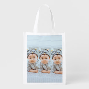Create Your Own 3 Photo Collage Custom Grocery Bag