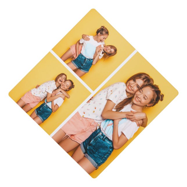Create Your Own 3 Photo Collage  Graduation Cap Topper (Front)