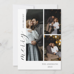 Create Your Own 3 Photo Collage Greeting Holiday Card