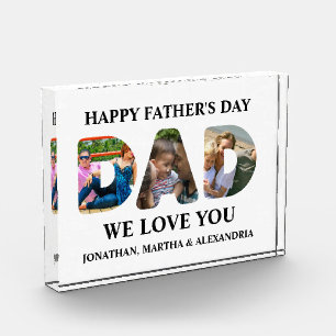 Create your own 3 photo collage Happy Fathers day Acrylic Award