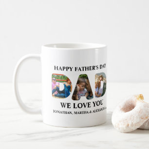 Create your own 3 photo collage Happy Fathers day Coffee Mug