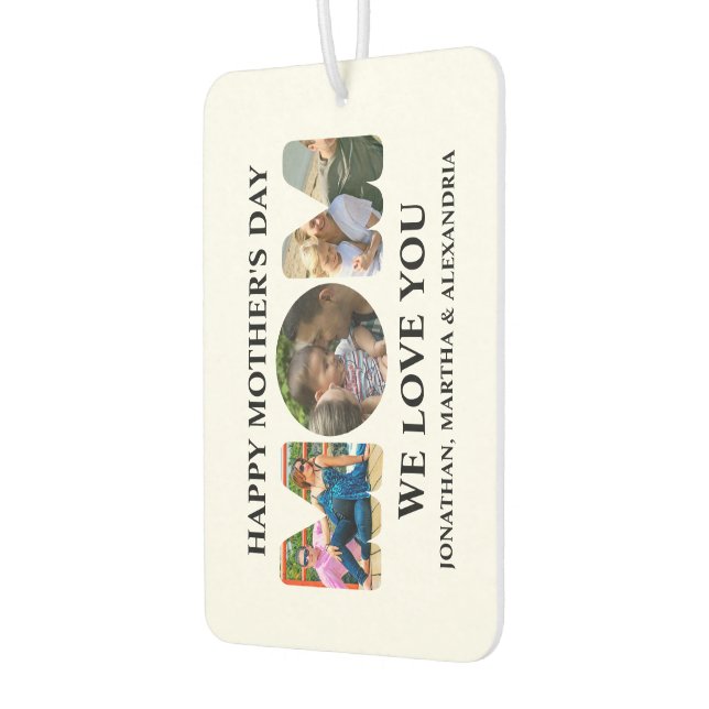 Create your own 3 photo collage Happy Mothers day Air Freshener (Left)
