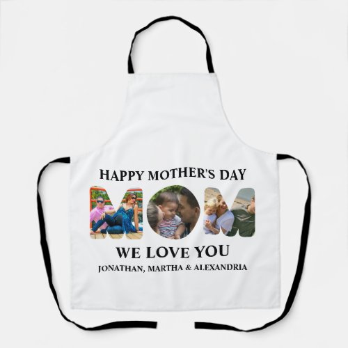Create your own 3 photo collage Happy Mothers day Apron