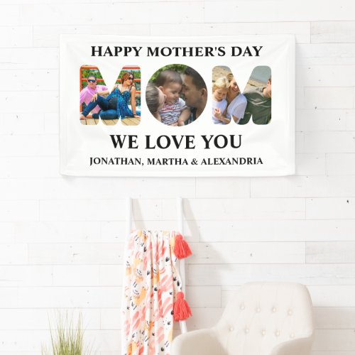 Create your own 3 photo collage Happy Mothers day Banner